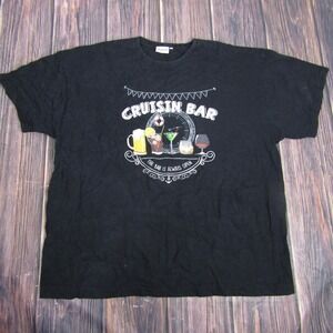 Vintage Carnival Cruisin Bar Shirt Mens XL Black Graphic Single Stitch 90s